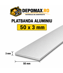 Platbanda aluminiu 50 x 3 mm, 6 metri (EN-AW 6060)